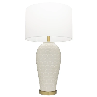 Klasyczna Ceramiczna Lampa Stołowa Classico Biała  Wys. 74cm 7