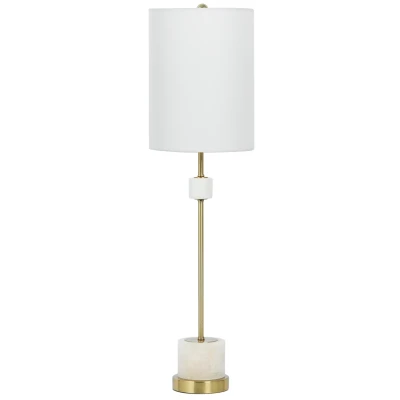 Designerska Lampa Stołowa Milan Alabaster i Mosiądz Wys. 77,5cm 2