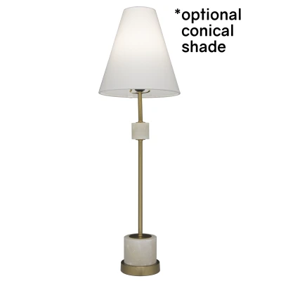 Designerska Lampa Stołowa Milan Alabaster i Mosiądz Wys. 77,5cm 8