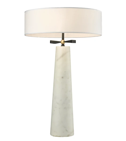 Lampa Stołowa Bow Czarny, Mosiądz, Marmur 40x40x64cm