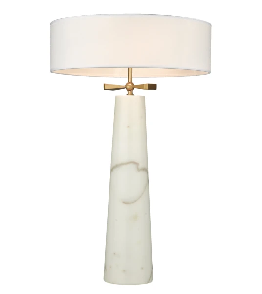 Lampa Stołowa Bow Mosiądz, Marmur 40x40x64cm