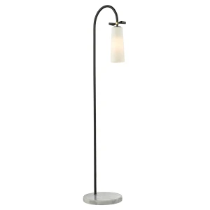 Designerska Lampa Podłogowa Bow Mosiądz Czarna Wys. 150cm