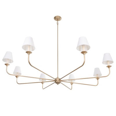 Duży Efektowny Żyrandol Diborah Złoty  z Abażurami Śr. 150cm 4