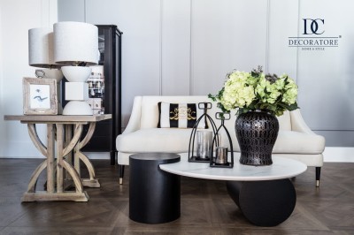 Poduszka Haftowana Dekoracyjna w Pasy Monogram - Różne Kolory Tkanin 5