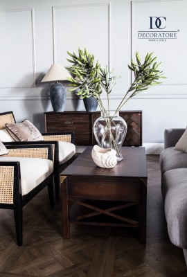 Stolik Kawowy Drewniany Balmoral Laura Ashley Kasztan 110x60x47cm 10