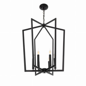 Designerska Lampa Sufitowa Calista w Stylu Modern Farmhouse Czarna Szer. 60cm