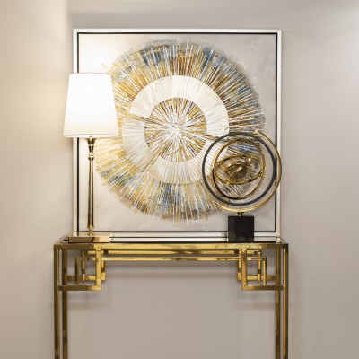 Stylowa Lampa Stołowa Fresco Szczotkowany Mosiądz 22x58cm 5