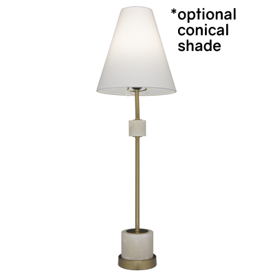 Designerska Lampa Stołowa Milan Alabaster i Mosiądz Wys. 77,5cm 10