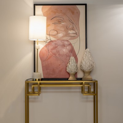 Designerska Lampa Stołowa Milan Alabaster i Mosiądz Wys. 77,5cm 3
