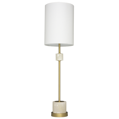 Designerska Lampa Stołowa Milan Alabaster i Mosiądz Wys. 77,5cm 11