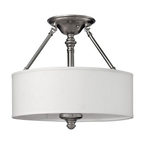 Plafon Luxury Nikiel, Biały 41x41x32cm
