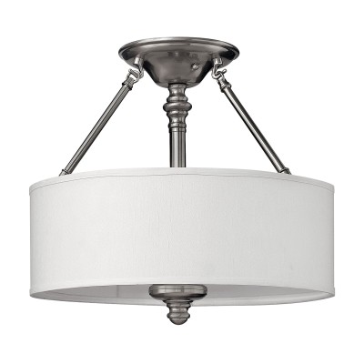 Plafon Luxury Nikiel, Biały 41x41x32cm