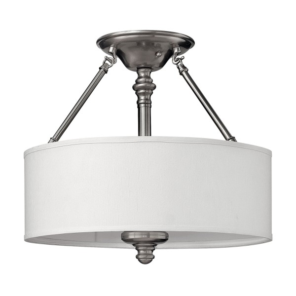 Plafon Luxury Nikiel, Biały 41x41x32cm