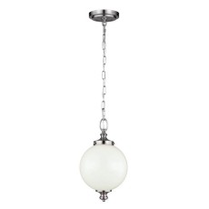 Lampa Sufitowa, Wisząca Globe S Nikiel, Biały 22x22x38cm