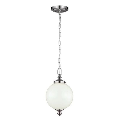 Lampa Sufitowa, Wisząca Globe S Nikiel, Biały 22x22x38cm