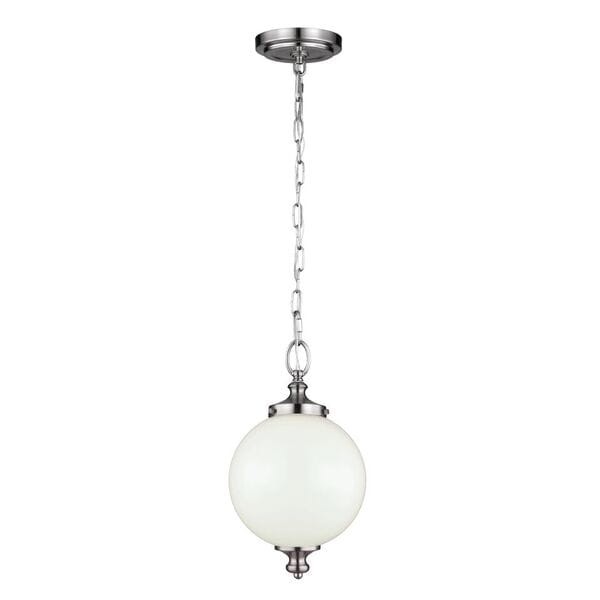 Lampa Sufitowa, Wisząca Globe S Nikiel, Biały 22x22x38cm