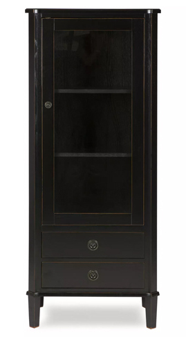 Wąska Stylowa Witryna Czarna Henshaw Laura Ashley 67x42x160cm