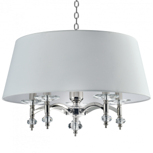 Lampa Sufitowa, Wisząca Aurora Chrom, Biały 60x60x38cm