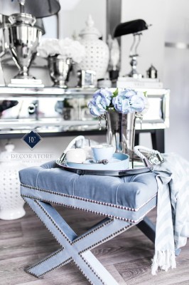 Puf/Stołek Velvet Cross White- różne kolory tapicerki 6
