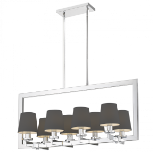 Lampa Sufitowa, Wisząca Luna Chrom, Czarny 82x35x41cm