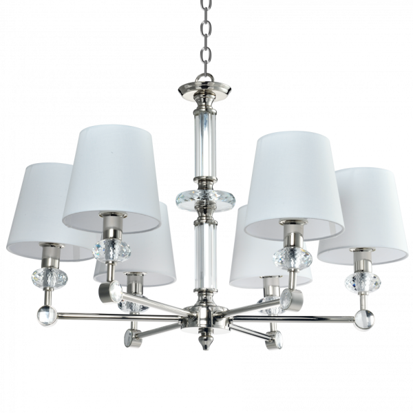 Lampa Sufitowa, Wisząca Melody Nikiel, Kryształ 67x67x44cm