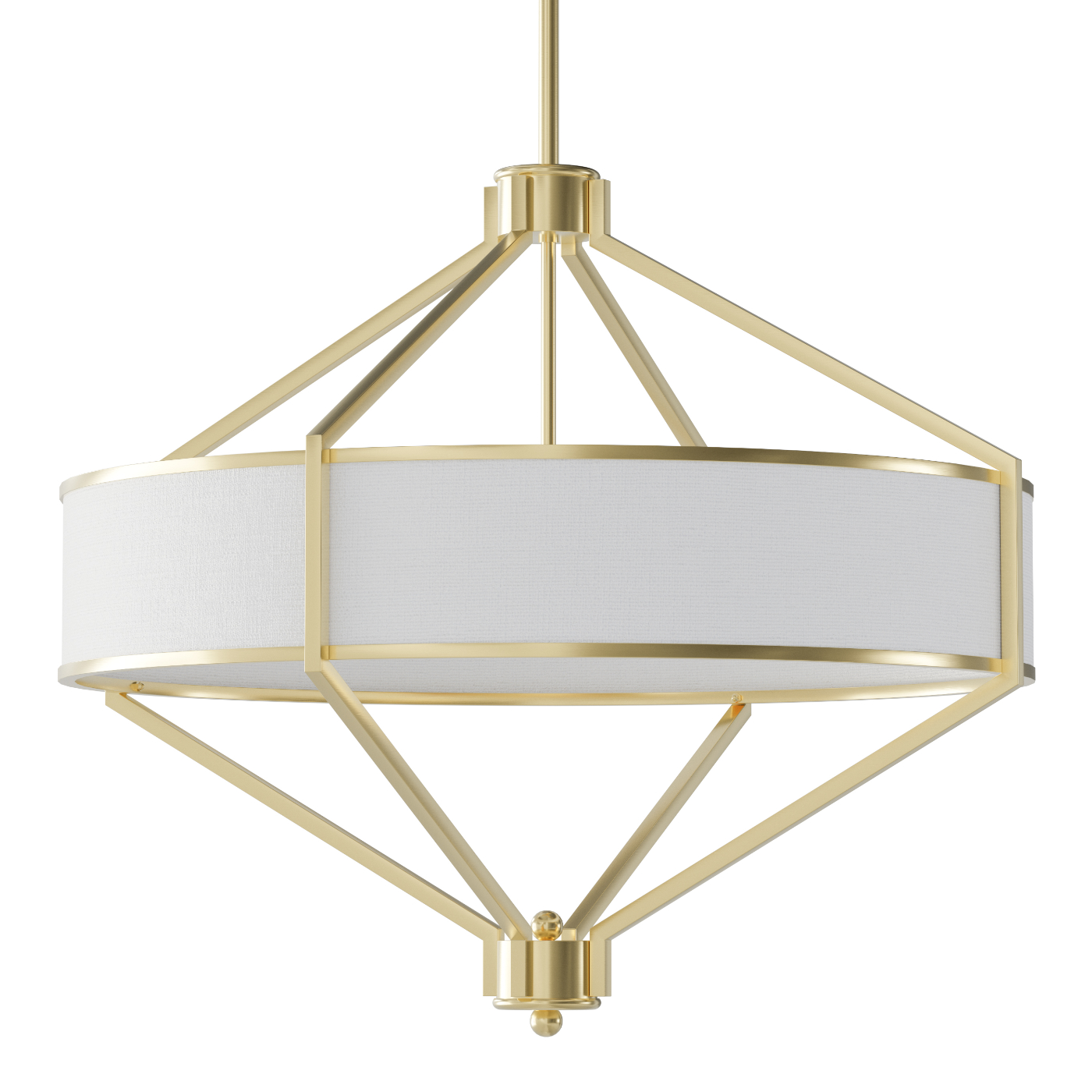 Lampa sufitowa Zundo Old Gold z okrągłym kloszem w bieli, metalową konstrukcją w kolorze starego złota. Ujęcie frontalne, produkt wiszący z ładnymi detalami geometrycznymi i subtelnym wzornictwem. Idealna do nowoczesnych aranżacji wnętrz.