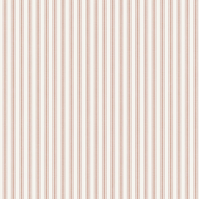 Tapeta Marstrand II Aspo Stripe w kolorze czerwono-białym, z poziomymi paskami o równych szerokościach. Produkt rozwinięty na gładkim tle, ukazujący teksturę materiału. Wzór stworzony do dekoracji wnętrz.