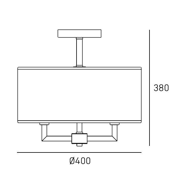 Minimalistyczny plafon Puero w kolorze srebrnym o wymiarach 40x36 cm. Produkt z montażem sufitowym, przedstawiony z przodu. Kształt prostokątny z wyraźnymi proporcjami, bez widocznych dekoracji ani logo. Tło białe.